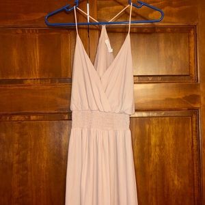 Light Pink V Cut Dress